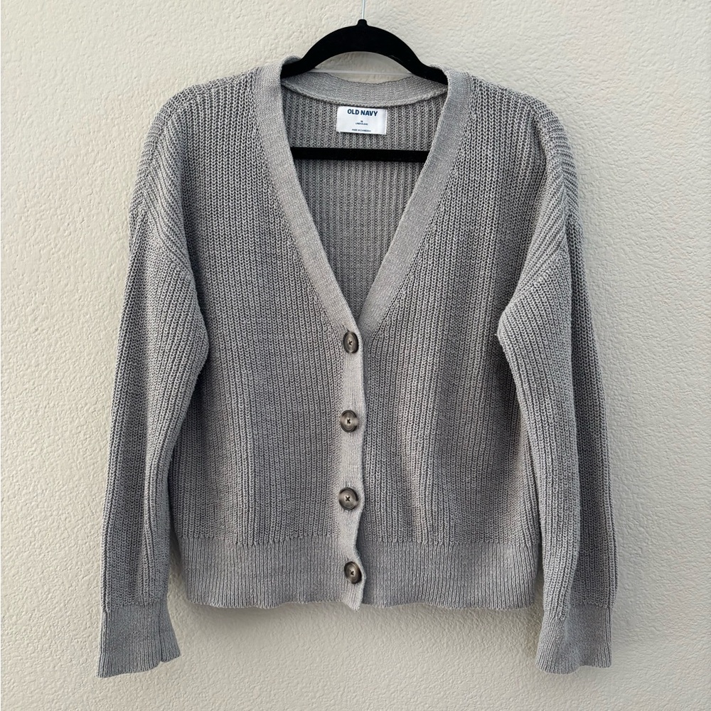 *** SOLD ***
Old Navy Linen Blend Cardigan Knit Sweater Gray Women’s Size M